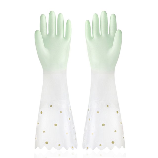 Guantes para lavar platos para el hogar, de terciopelo, impermeables, de goma, para limpieza de cocina, de goma, de látex, para extensión del hogar