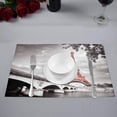 thumbnail image 3 of YUSDECOR Paris Eiffel Tower in Monochrome Style with Selective Colorization Placemats Table Mats for Dining Room Kitchen Table Decoration 12x18 inch,Set of 6, 3 of 4