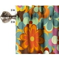 thumbnail image 6 of Colorful Floral Valances Curtains Retro 70s Style Flower Nostalgic Fashion Summer Resort Windows Short Curtain Valance for Kitchen Bedroom Bathroom Decor with Rod Pocket, One Panel 54X18 Inches, 6 of 6