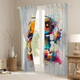 thumbnail image 3 of Feelyou Robot Black Out Curtains, Splatter Watercolor Curtains Pack of 2 (42x63 Each), 3 of 6