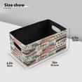 thumbnail image 3 of 2 Pack Foldable Felt Storage Cubes 10.1×6.3×4.7in Open Home Storage Bins for Organizing Shelf, Retro Stripe Printed, 3 of 6