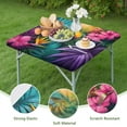 thumbnail image 4 of Colorful Tropical Leaf Pattern Square Fitted Tablecloth with Elastic Edge,Square Table Cover,Washable Elastic Table Cover for Home Kitchen Party Decor 36"x36", 4 of 6