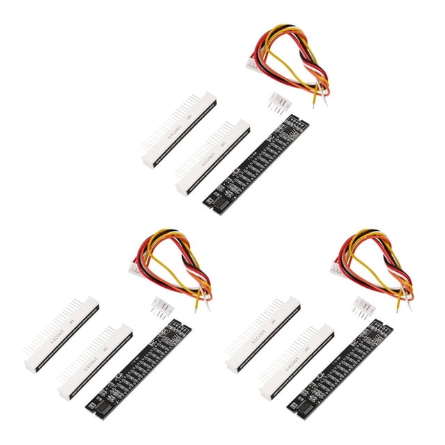 3X Mini Dual Indicador de 12 Niveles Medidor VU Tablero Amplificador Estéreo Tablero de Velocidad de Luz Ajustable