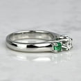 thumbnail image 4 of 0.75 Carat Round Cut Genuine Diamond (F-G/VS1) Green Emerald Luxurious Three Stone Bridal Ring for Women 14K White Gold Size 8, 4 of 8