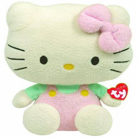 Ty Pluffies Hello Kitty - Pink Overalls With Mint Shirt