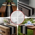 thumbnail image 6 of Black Beige Striped Table Runner 108 Inches Long,Modern Farmhouse Retro Lines Cotton Linen Table Runners Dresser Scarves,Decorative Tabletop Scarf Furniture Cover for Home Dinner Party 13"x108", 6 of 8
