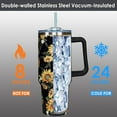 thumbnail image 5 of 40 Oz Tumbler With Handle 40oz Sunflower Tumbler With Lid Straw Double Insulated Travel Coffee Mug Sunflower Gifts For Women, 5 of 6