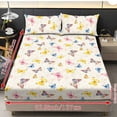 thumbnail image 7 of SEANATIVE King Size 3 Piece Bedding Set 1 Soft Fitted Sheet with 2 Pillow Cases Elastic Non-slip Sheet Set Stain-resistant Bed Covers with 9.8 Inches Deep Pocket, Butterfly Beige, 7 of 7