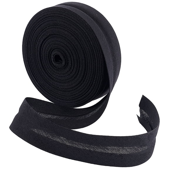 11 Yards Single Fold Bias Tape 3/4 inch Wide Black Bias Binding Tape Hemming Tape for DIY Garment Sewing Seaming Piping Quilting DIY