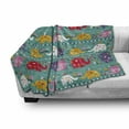 thumbnail image 3 of Animal Cartoon Soft Flannel Fleece Throw Blanket, Joyful Kids Pattern Colorful Animals Happy Flowers Funny Nature, Cozy Plush for Indoor and Outdoor Use, 60" x 80", Multicolor, by Ambesonne, 3 of 6