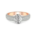 thumbnail image 3 of 1 Carat IGI Certified Oval Shape Lab Grown Diamond Engagement Ring | 14K Rose Gold | Amira Luxe Secret Double Halo Lab Diamond Ring | FG-VS1-VS2 Quality Friendly Diamonds, 3 of 5