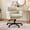 Beige & PU Leather, variant on Bestier Office Chair Criss Cross Chair with Flip-Up Arms, Adjustable Height, Comfy Computer Chair, Vanity Chair with Side Pockets, Black,PU Leather