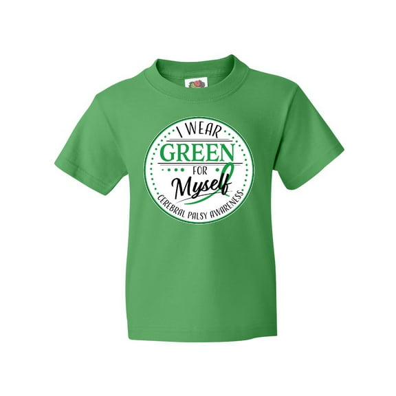 Inktastic I Wear Green for Myself- Cerebral Palsy Awareness Youth T-Shirt