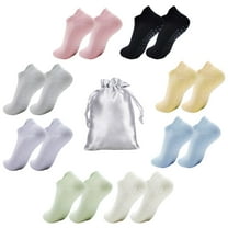 GIRACOA 8 Pairs Non-Slip Yoga Socks for Women, Non-Slip Yoga Socks for Women Breathable Pilates Socks Non-Slip Yoga Socks for Women Girls for Yoga Pilates Barre Dance Fitness