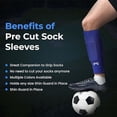 thumbnail image 3 of MediCaptain Pre-Cut Soccer Sleeve Socks for Adults and Youth, Companion for Soccer Grip Socks, Securely Holds Shin Guards, Breathable Compression Calf Sleeve (Blue), 3 of 5