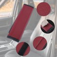 thumbnail image 3 of Almohadilla de Cinturón de Seguridad Universal Unique Bargains Cuero Microfibra Vino Rojo 4uds, 3 of 6