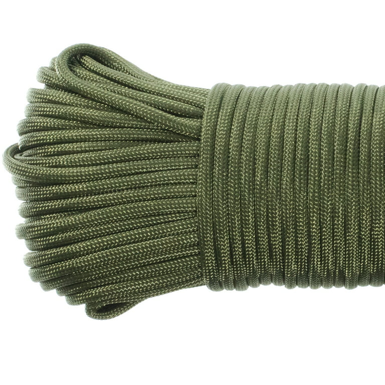 550lb Paracord Parachute Cord Rope Mil Spec Type III 7 Strand 50 100 500 1000ft, Women's, Size: 200', Green