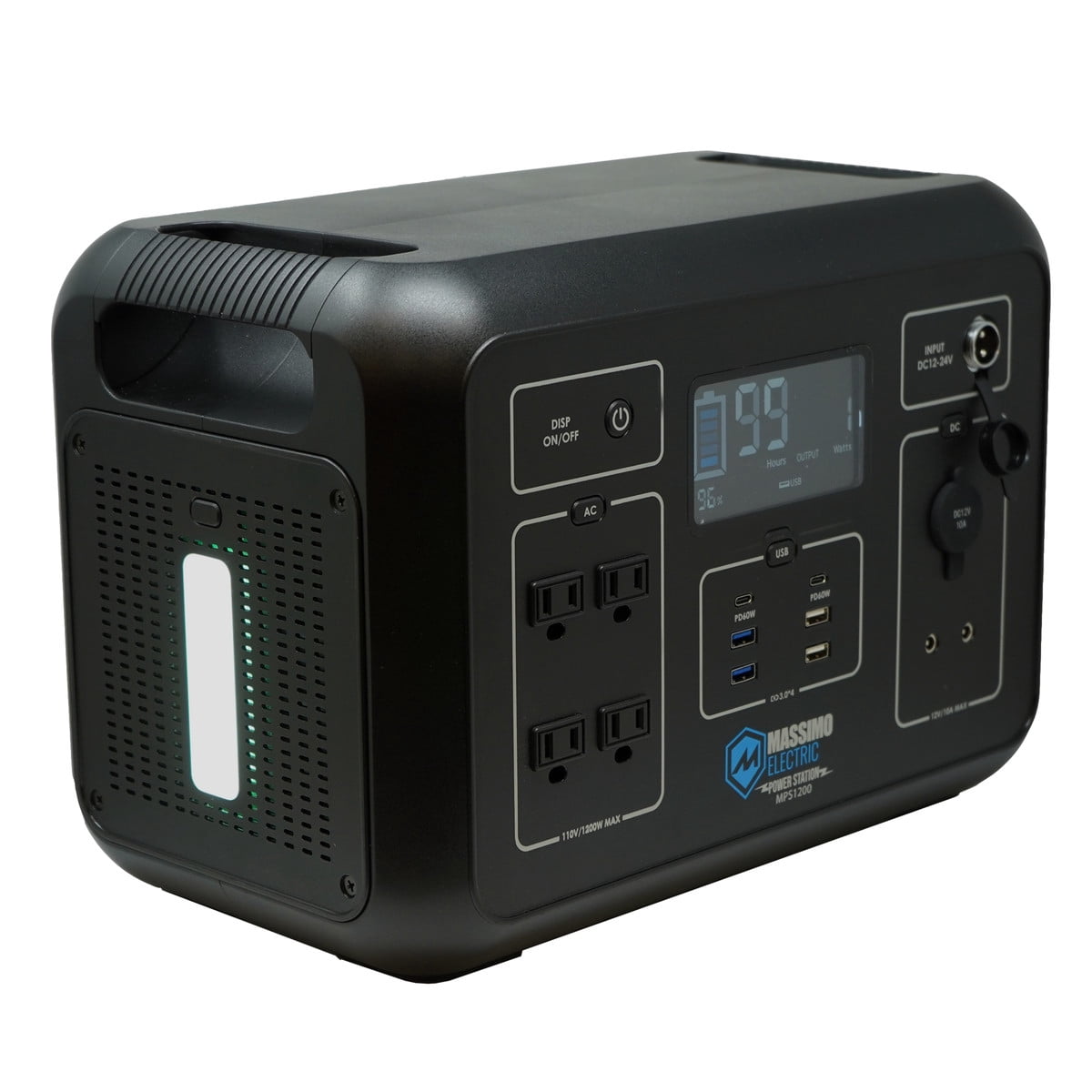 Massimo 1200W Electric Portable Power Station for Emergencies, Camping & Travel