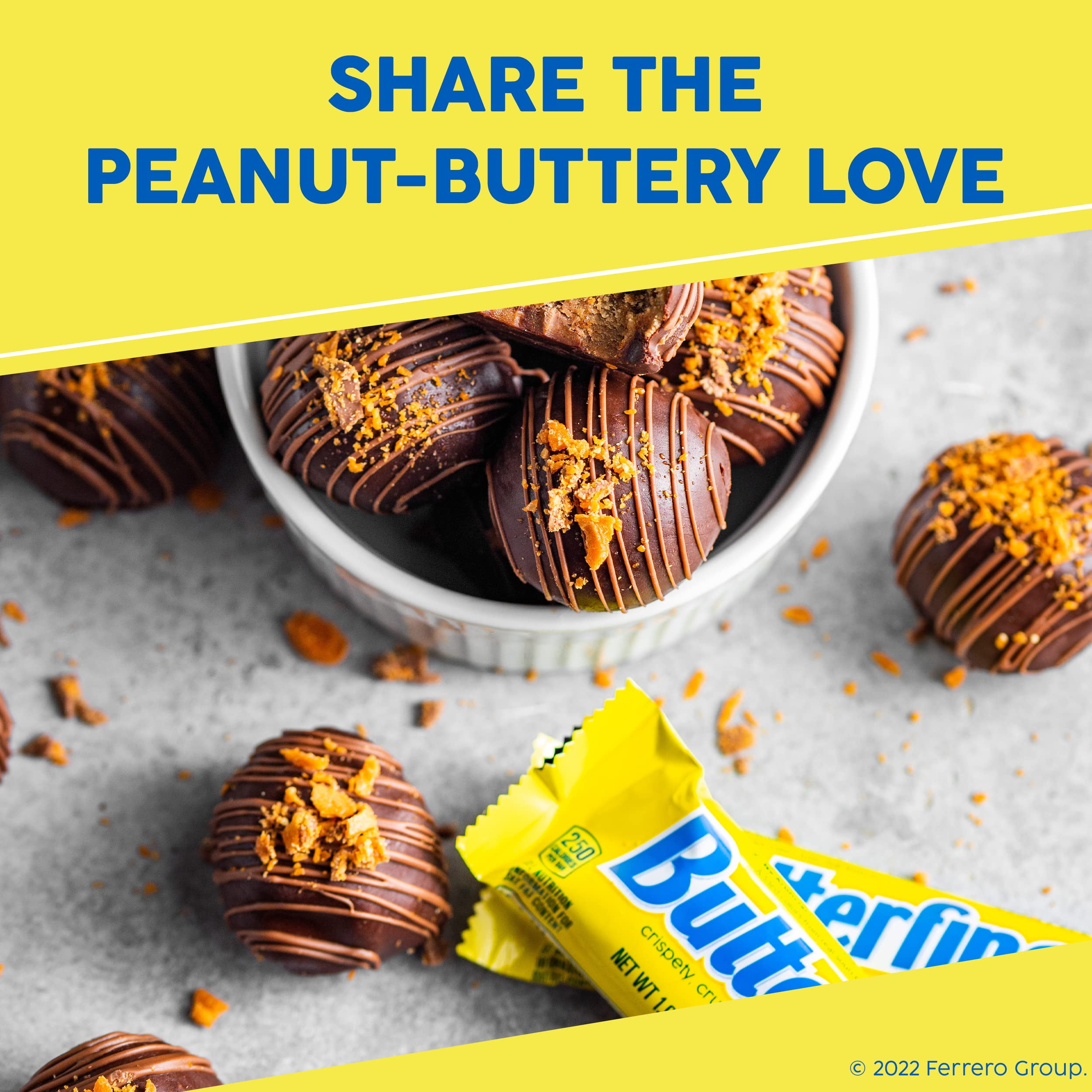 Butterfinger, Bulk 6 Pack, Chocolatey, Peanut-Buttery, Full Size Individually Wrapped Candy Bars, Valentine�s Day Gift, 1.9 oz Each