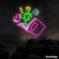 thumbnail image 2 of Craftnamesign Flora Book Neon Sign, Book Store LED Sign, Kid Room Wall Art, 2 of 4