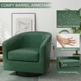thumbnail image 5 of DREAMSIDEA PU Leather Swivel Barrel Club Chair, Modern Accent Chairs Set of 2 Upholstered Round Armchair for Living Room, Office, Bedroom -Green, 5 of 5