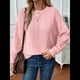 thumbnail image 4 of Suéteres de Mujer de Otoño, Informales, de Larga, Ligeros, de Gran Tamaño, Tipo Pulóver Rosa S, 4 of 6