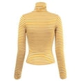thumbnail image 4 of MixMatchy Women's Tight Fit Lightweight Solid/Stripe Long Sleeves Turtle Neck Top, 4 of 5
