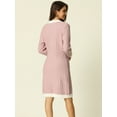 thumbnail image 4 of Women's Fall Contrast Color Long Sleeve Open Front Cardigan Sweater S Dusty Pink, 4 of 6