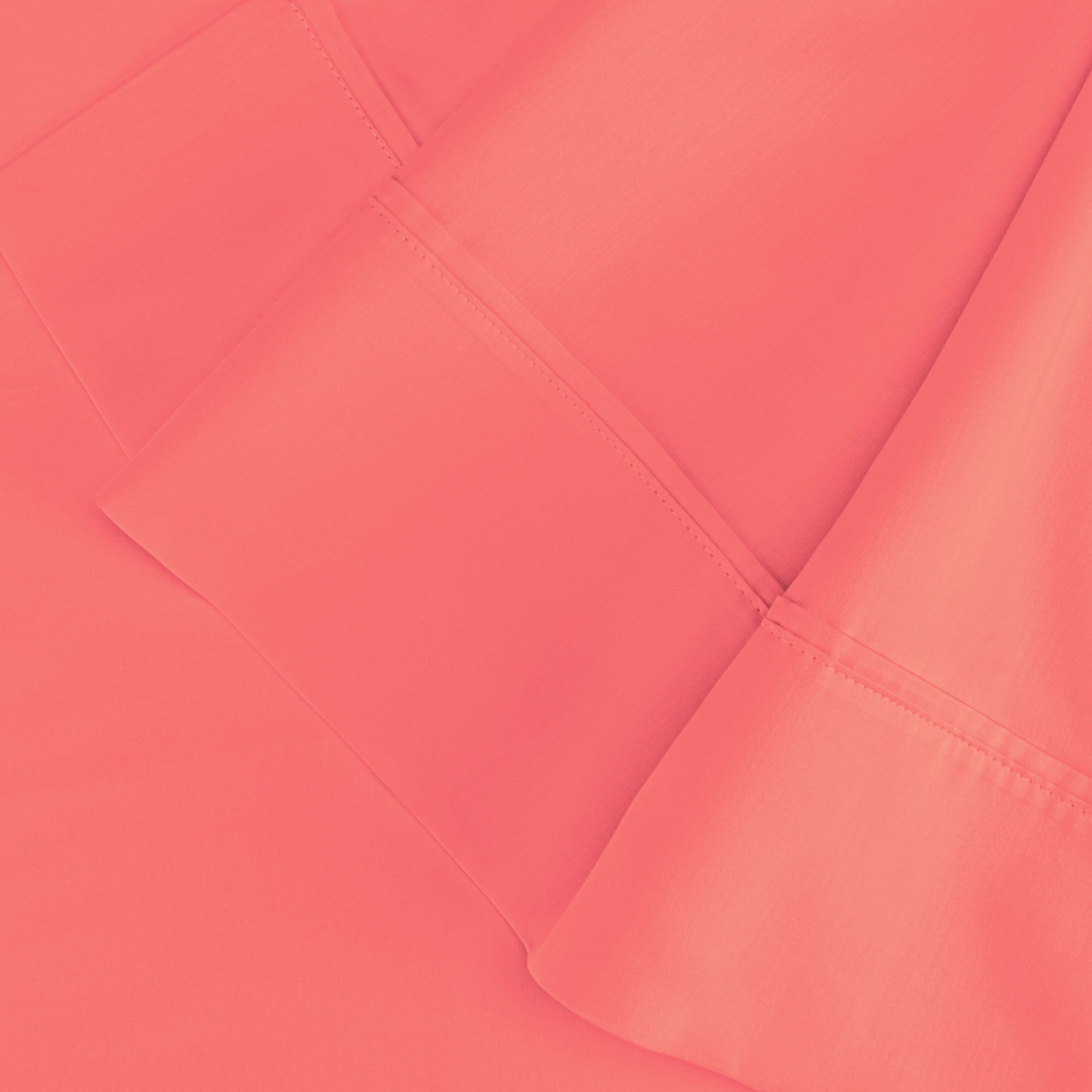 300-Thread Count Cotton Solid Deep Pocket Bedding Sheets & Pillowcases , Coral, King, 4 Piece By Impressions