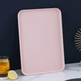 thumbnail image 1 of Wheat Straw Rectangular Tray Household Fruit And Vegetable Plate Barbecue Fast Food Tray Fruit Dessert Plate Square Storage Tray Nordic Pink M 30.5x22cm, 1 of 6