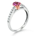 thumbnail image 3 of Gem Stone King 0.68 Ct Pink Mystic Topaz G/H Lab Grown Diamond 10K White and Rose Gold Engagement Ring, 3 of 4