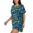 thumbnail image 2 of Naloa Modern Excavator Women's Short-Sleeved Pajama Set, Loungewear, Summer pajamas, Breathable Cozy - Large, 2 of 9