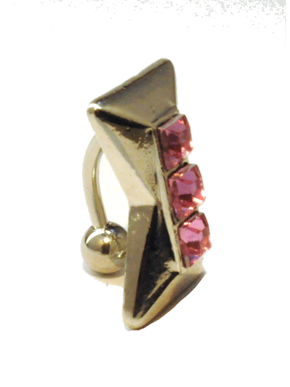 Bow Tie Upside Down Dangle Belly Ring 14G (1.6MM) #166 (Pink)