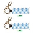 thumbnail image 4 of Keychain 6×3.1×1inpu Leather With Delicate Touch And Strong Recognition Is Used For Daily Travel, Work And Picnic Argyle Plaid Lightskyblue_1, 4 of 8