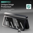 thumbnail image 7 of SaniMore for Samsung Galaxy Z Fold 5 7.6" 2023 Case, Hinge Protection Tempered Glass Screen Protector 360°All-inclusive Drop Resistant Shockproof Anti-greasy Folding Cover, Black + White, 7 of 7