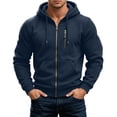 thumbnail image 5 of Fnooota Mens Zip up Hoodies, Long Sleeve Lightweight Casual Fleece-lined Fall Outerwear with Pockets Navy Size S, 5 of 8