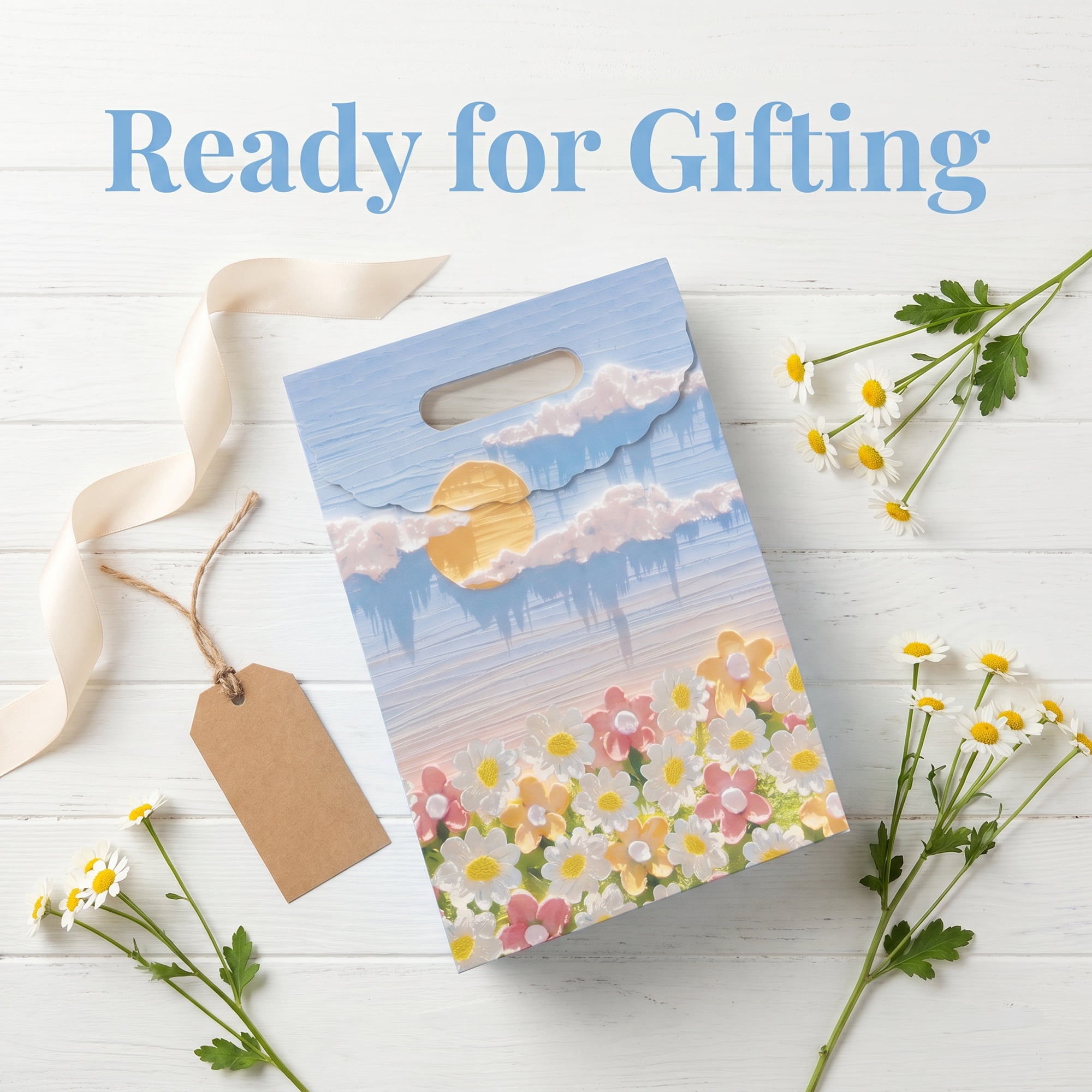 Unique Bargains Thickened Gift Bags with Comfortable Handles Blue 7.5" x 3.5" x 10.6"