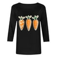 thumbnail image 6 of Fartey Cute Graphic Tees for Women Plus Size Easter Shirts Casual Loose 3/4 Sleeve Tunic Tops Soft Comfy Spring Summer Crew Neck T Shirts Black S-5XL, 6 of 6