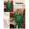 thumbnail image 6 of DAKIMOE Silk Satin Pajamas Set Womens Christmas Pajamas Long Sleepwear Button Down 2 Piece Classic Soft Loungewear Pjs Set, 6 of 6