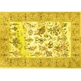thumbnail image 1 of Ahgly Company Machine Washable Indoor Rectangle Animal Yellow Traditional Area Rugs, 7' x 10', 1 of 4
