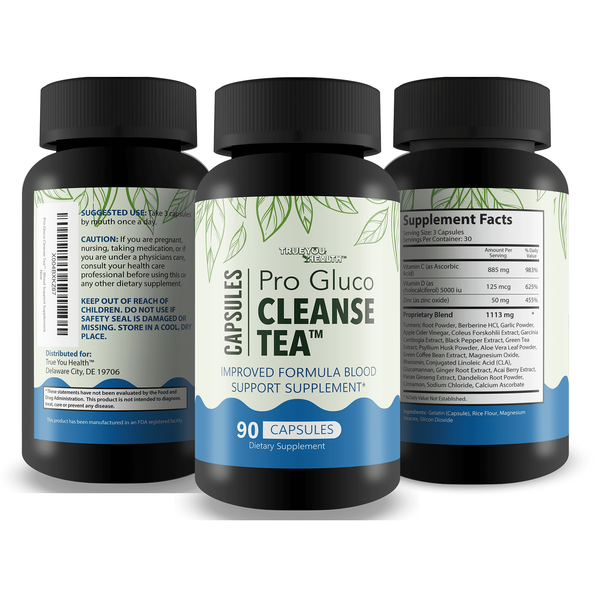 Pro Gluc Cleanse Tea Capsules - Our Best Blood Cleanse Detox - Overall Health Blood Health Blood Support Supplement - Blood Balance Supplement for Blood Boost Blood Flow Support - Blood Support Pills