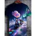 thumbnail image 3 of High-quality men's 3D T-shirt with bright train and aurora design, suitable for casual wear in the restaurant or living room, soft fabric, durable structure, comfortable fit, 3 of 6