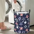 thumbnail image 5 of Sikiie USA Stars Print Round Dirty Clothes Basket, Waterproof Standing Foldable Storage Basket, for Laundry Room, Bedroom, Bathroom Storage-Small, 5 of 6