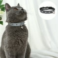 thumbnail image 3 of Cat Collar - Reflective Dog Collar With Bell, Adjustable Pu Leather Soft Tack Cat Collar, 3 of 5