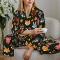 thumbnail image 6 of Honeii Forest Animal Faces Print Women's Pajama Sets Long Sleeve Button Down Sleepwear Nightwear Soft Pjs Lounge Sets 2PCS-XX-Large, 6 of 7