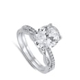 thumbnail image 4 of Large Clear CZ Solitaire Wedding Ring Set .925 Sterling Silver Band White Jewelry Female Size 8, 4 of 4