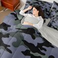 thumbnail image 4 of Homewish Camo Camouflage Bedding Comforter Set 7-Piece for Teens Female Men,Abstract Geometric King Bedding Sets,Green Black Grey Ultra Soft Bed Sheets,Breathable Home Decor,Reversible, 4 of 8