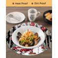 thumbnail image 3 of 15 Inch Round Placemats Set of 6, Black Christmas Non Slip Heat Insulation PP Table Mats, Xmas Snowman Truck Tree Balls Washable Place Mats for Kitchen Dining Party Table Decor, 3 of 7