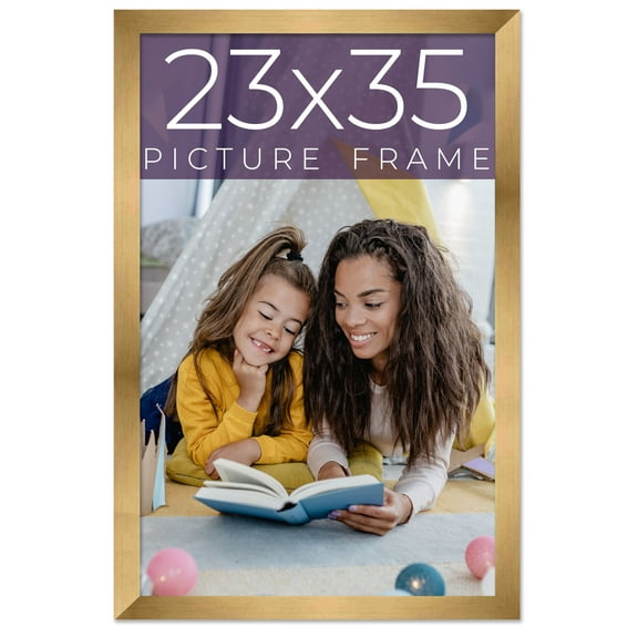23x35 Frame Gold Bronze Solid Wood Picture Frame Width 0.75 Inches | Interior Frame Depth 0.5
