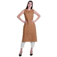 thumbnail image 5 of Moomaya Peter Pan Collar Sleeveless Kurta With Pants 2-Pcs Ethnic Suit Set For Women, 5 of 7